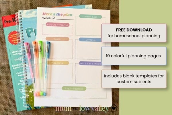 FREE homeschool lesson planning printables